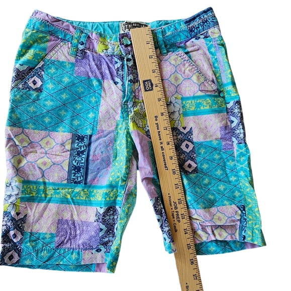 ROUTE 66 Girls Youth Turquoise Purple Patchwork Adjustable Shorts - Picture 8 of 8